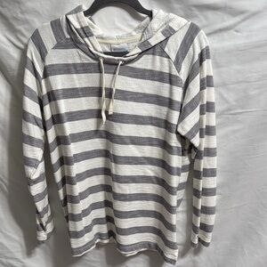 Columbia Gray and White Striped Women's Hoodie